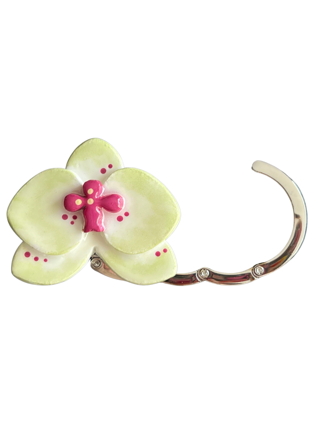 Bloom Purse Hook in Light Green/Magenta