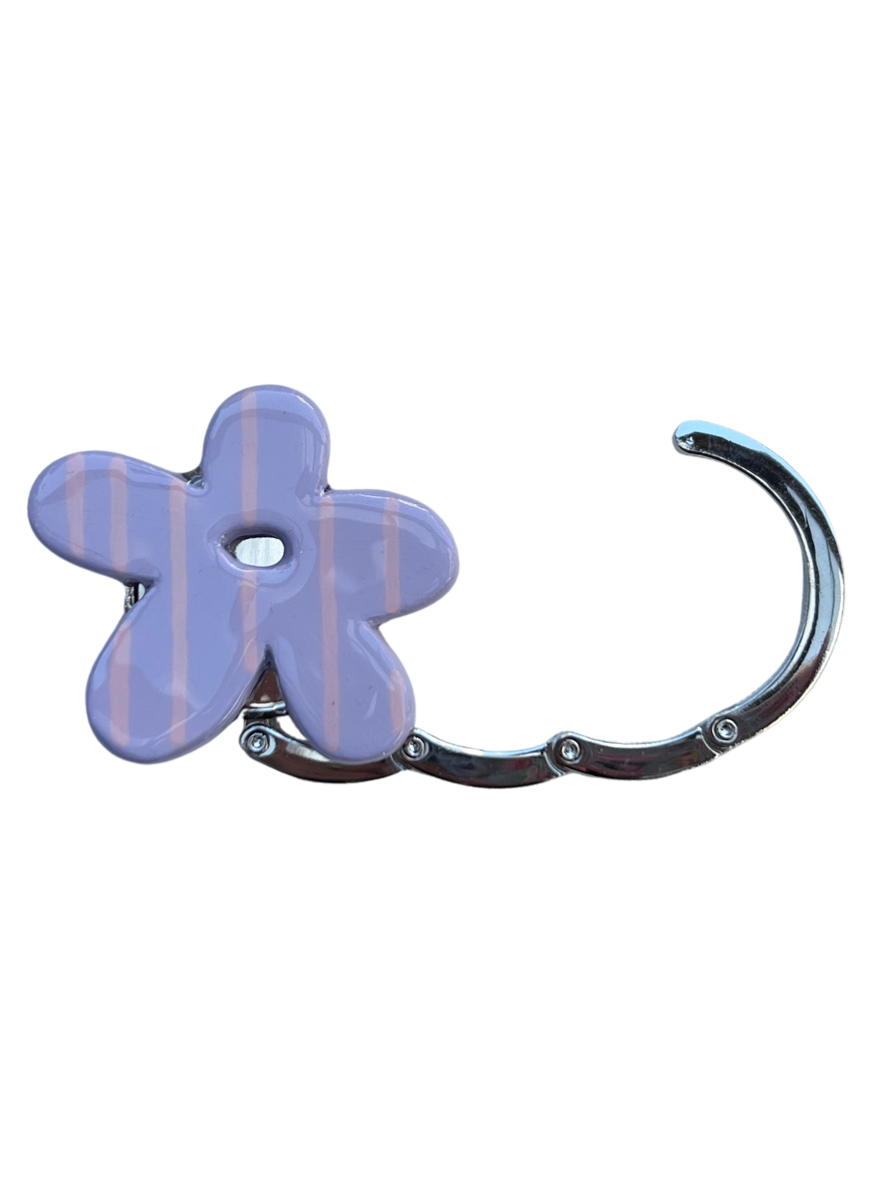 Purse Hook in Lavender Stripes