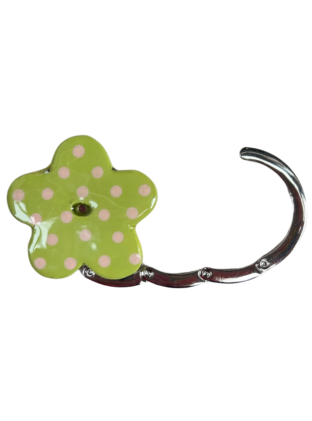 Purse Hook in Citrine Lime / Blush Polka