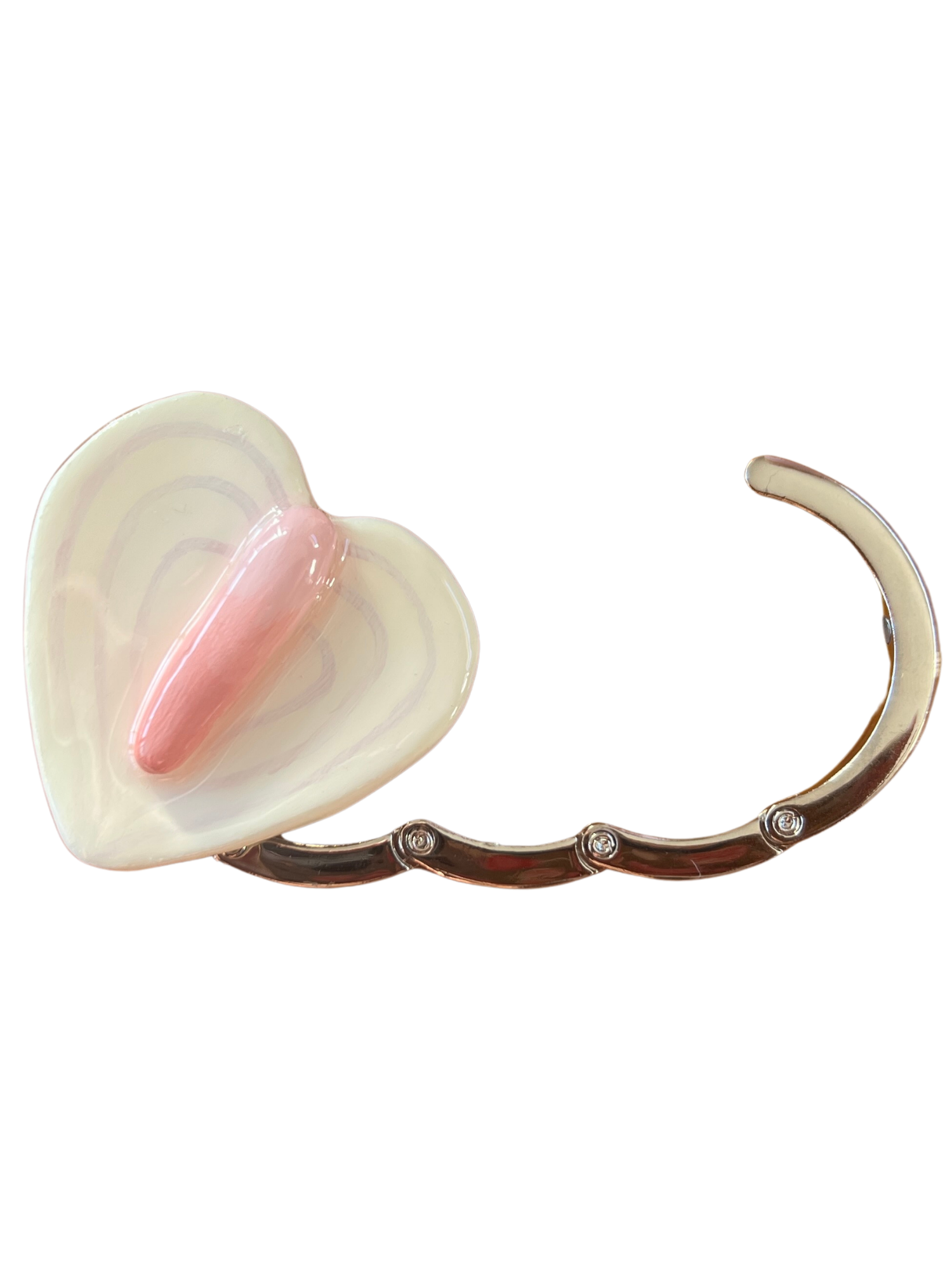 Anthurium Purse Hook in Cream/Blush