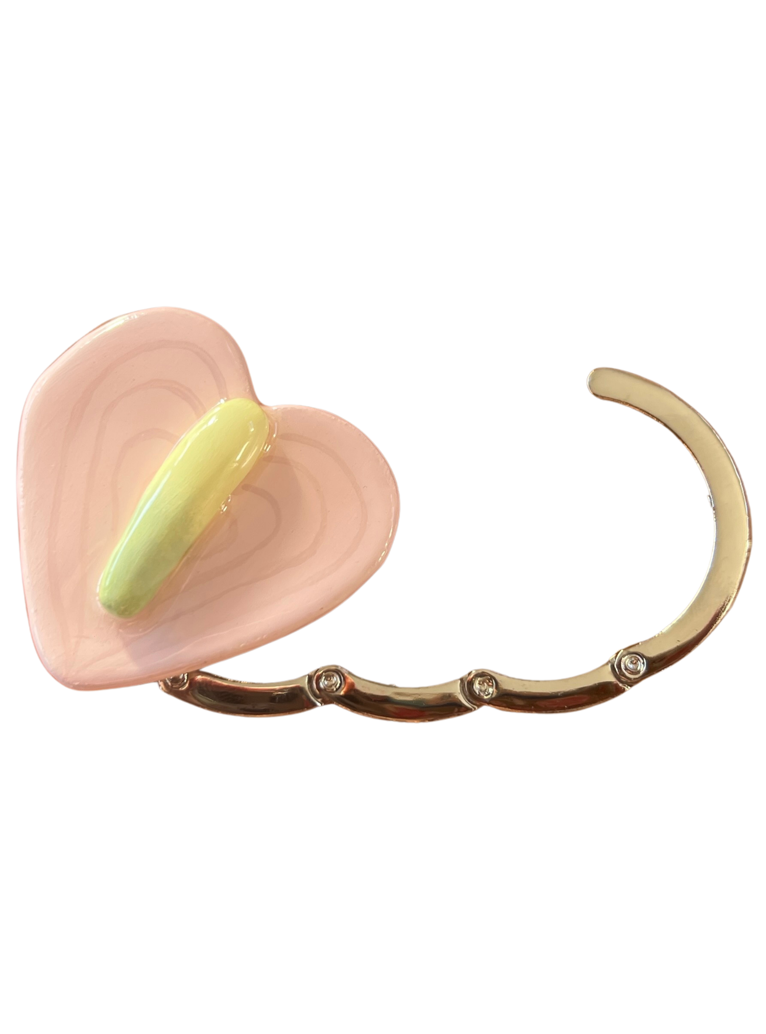 Anthurium Purse Hook in Blush/Wasabi