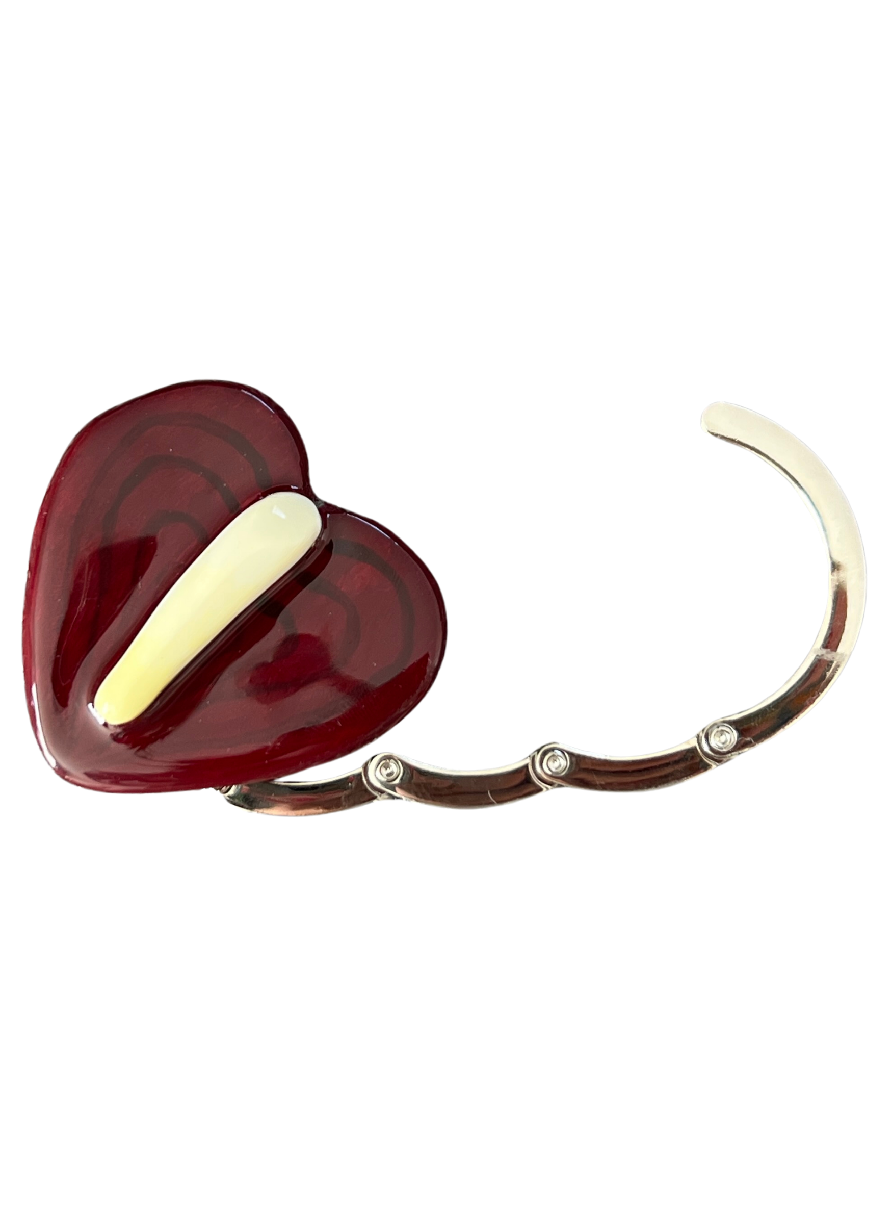 Anthurium Purse Hook in Bordeaux