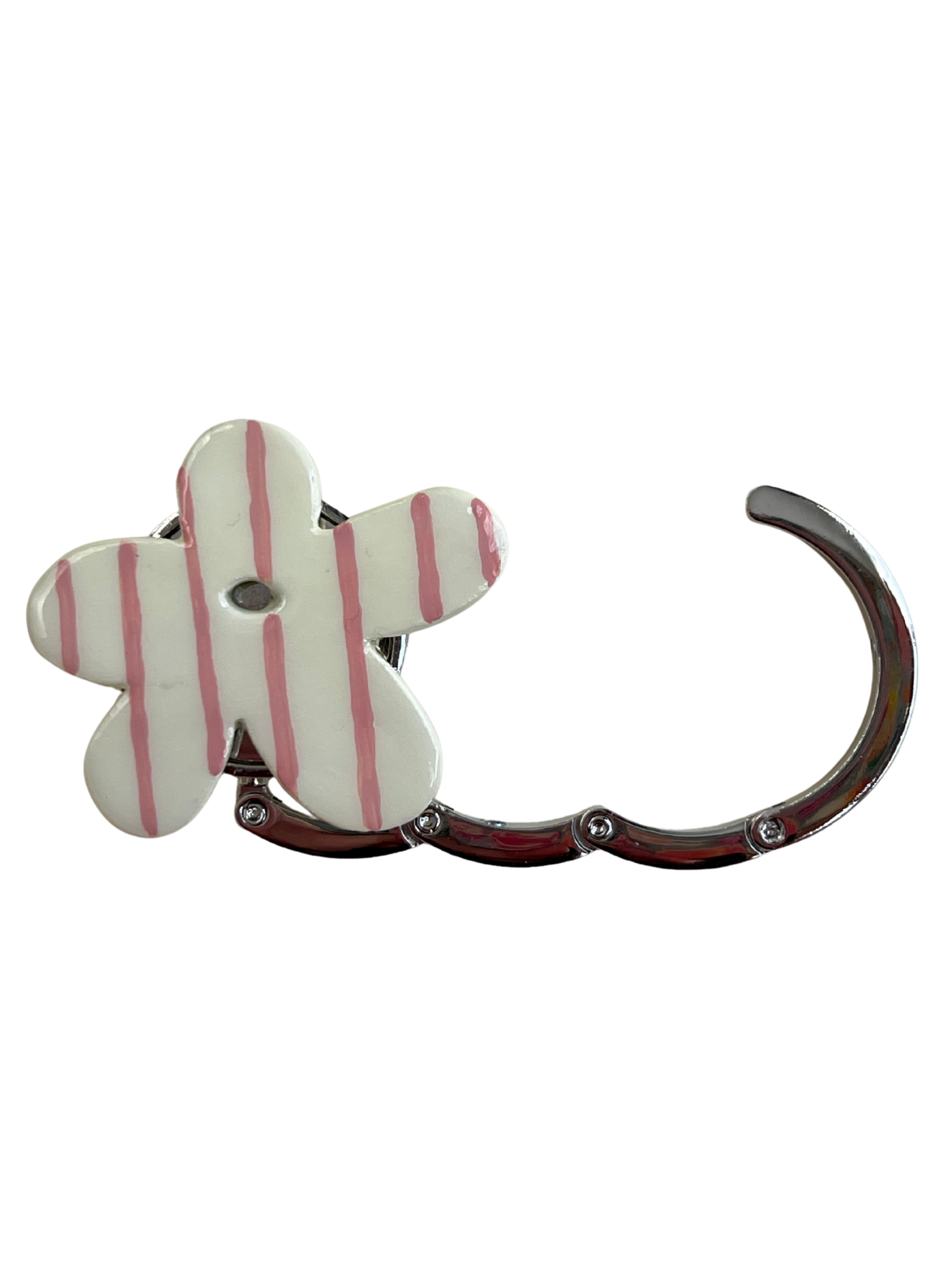Purse Hook in Blush Stripes