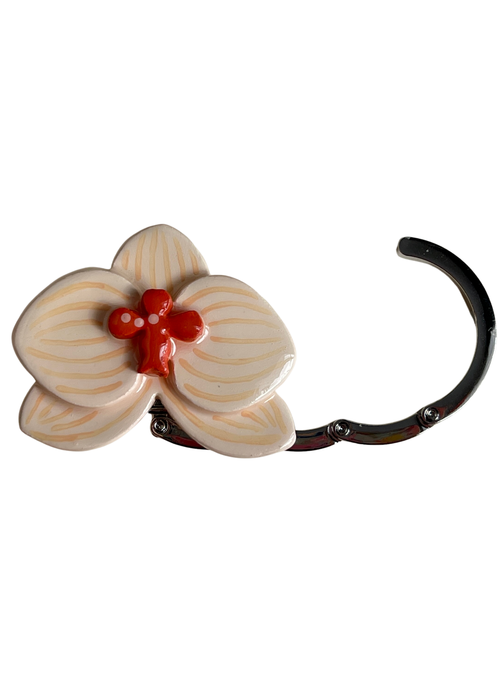 Bloom Purse Hook in Coral Stripes