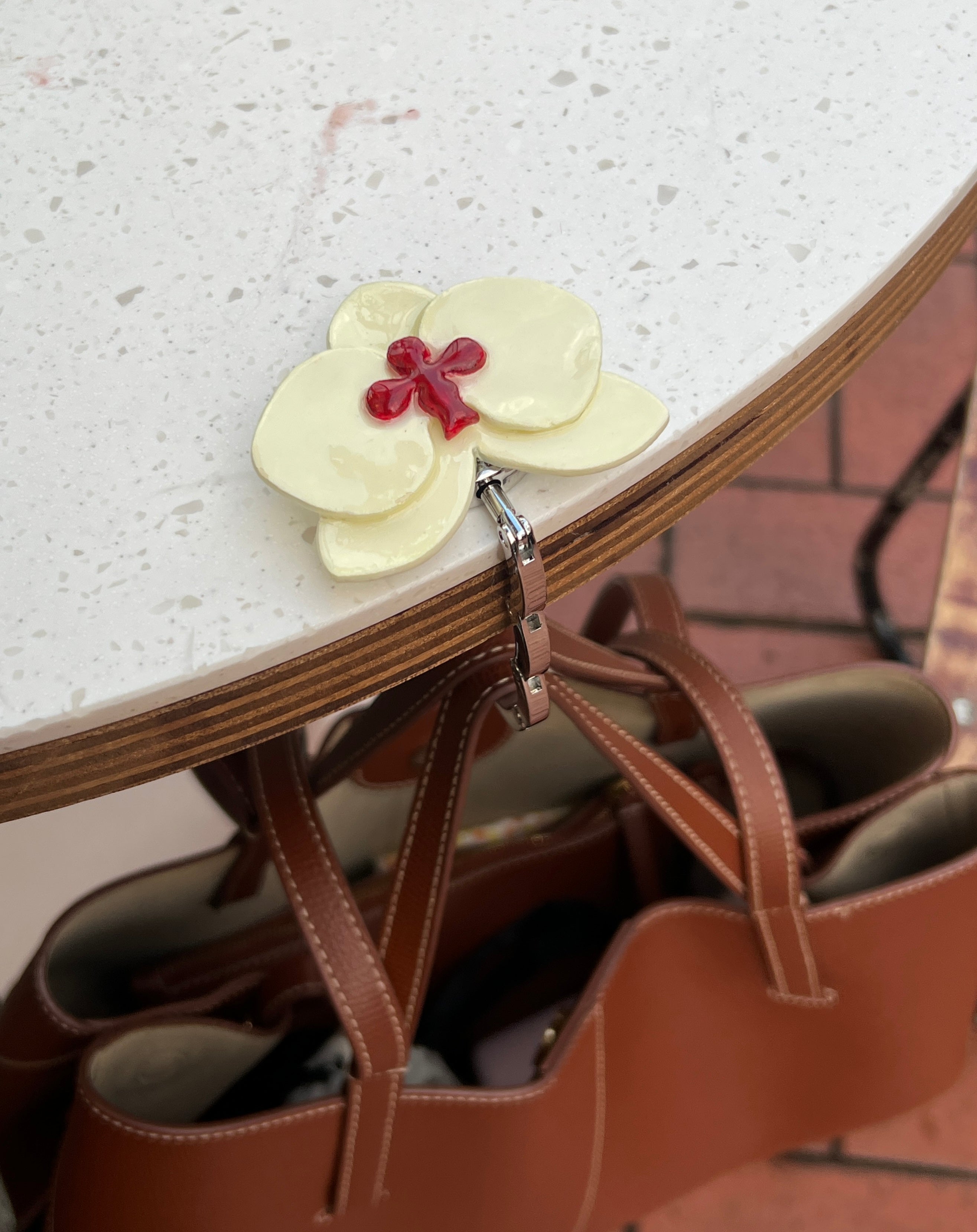 Bloom Purse Hook in Crimson